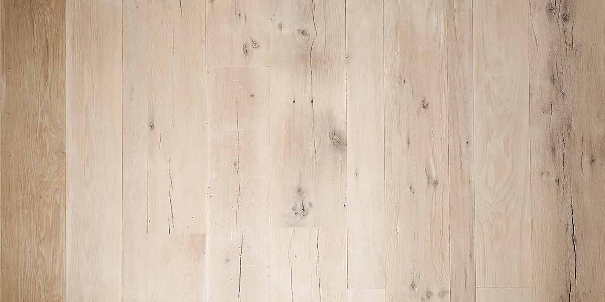 Ebony and Co Antique American White Oak Extra Faded Ultramatt Poly wide planks
